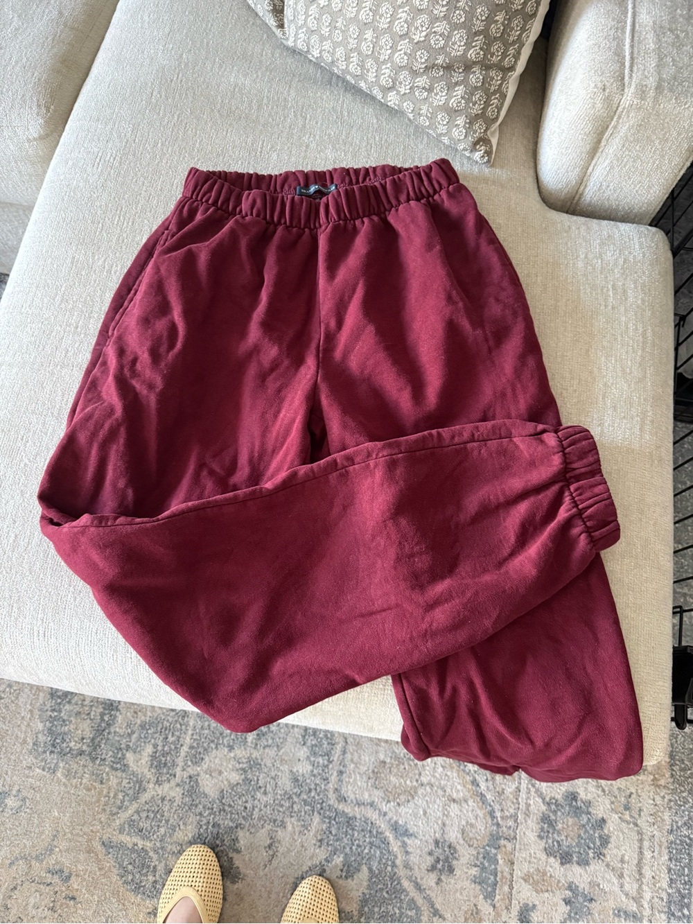 Brandy Melville Burgundy Elastic Sweatpants
